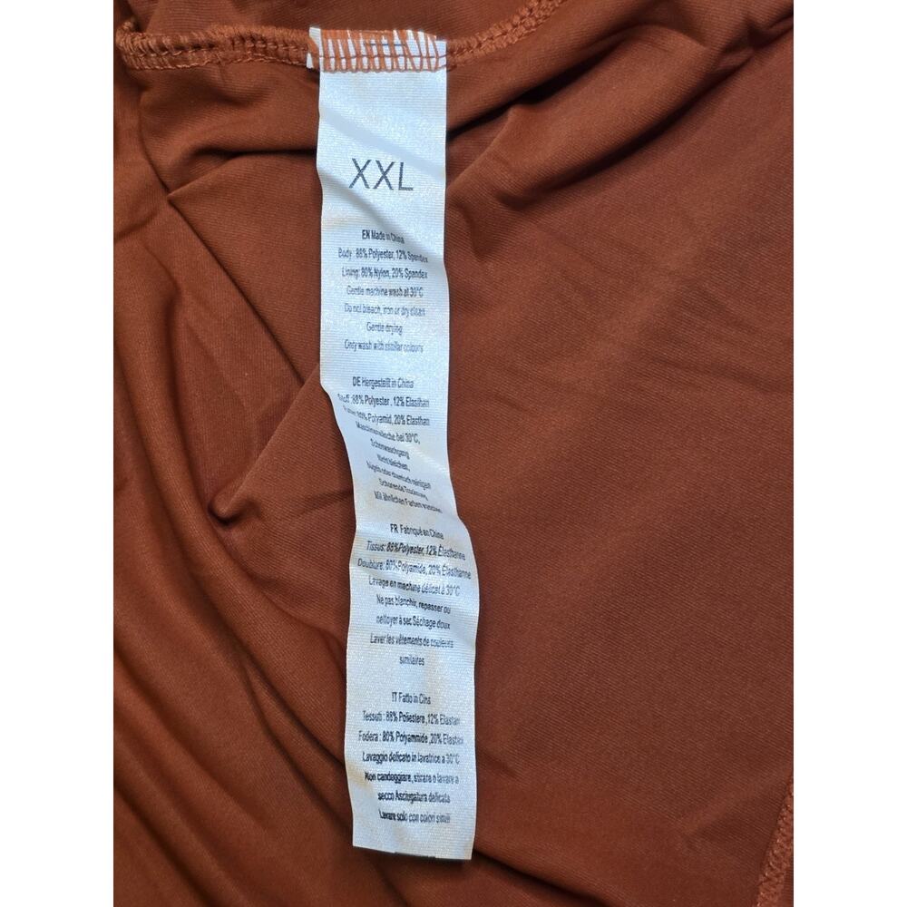 Ovruns Women's Exercise Tennis Dress Built-In Shorts XXL Rust Orange NWT - Picture 6 of 7